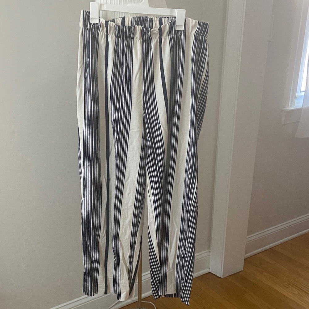 H&M Men's Striped Pants - Navy and White